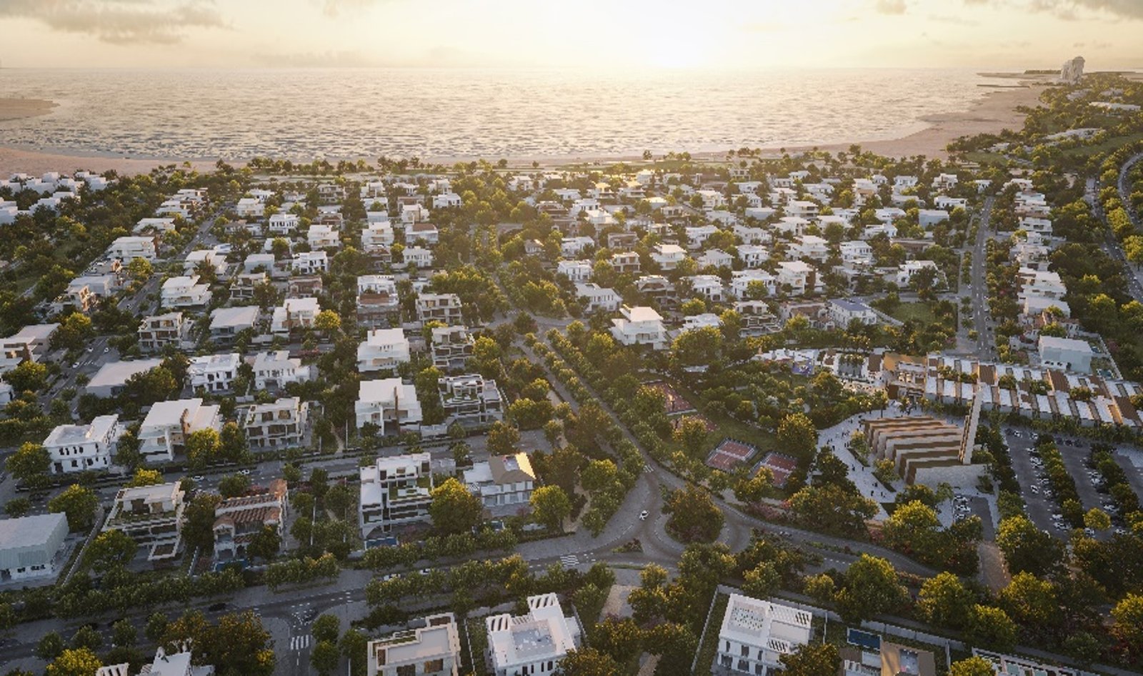 Lush green landscapes and open spaces within Masyaf a serene island community by Hudayriyat Development