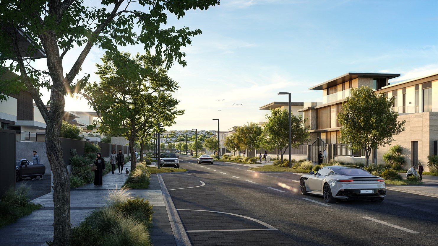 Lush green landscapes and open spaces within Masyaf a serene island community by Hudayriyat Development